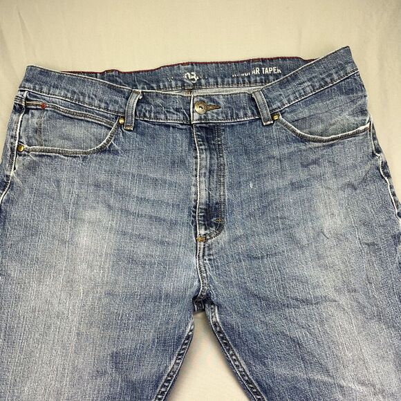Wrangler Regular Taper Fit Men's Blue Jeans Size 40x30 MTF26CL Denim - Picture 3 of 16